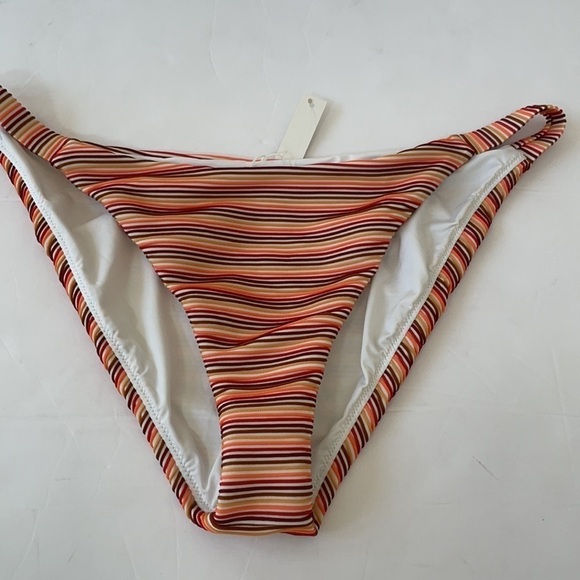 Madewell Ombre stripe side strap ribbed bikini bottoms L NWT - Picture 6 of 8